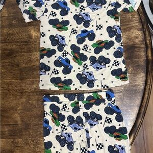 Monster Truck Kids Pajamas Set - Blue and Black